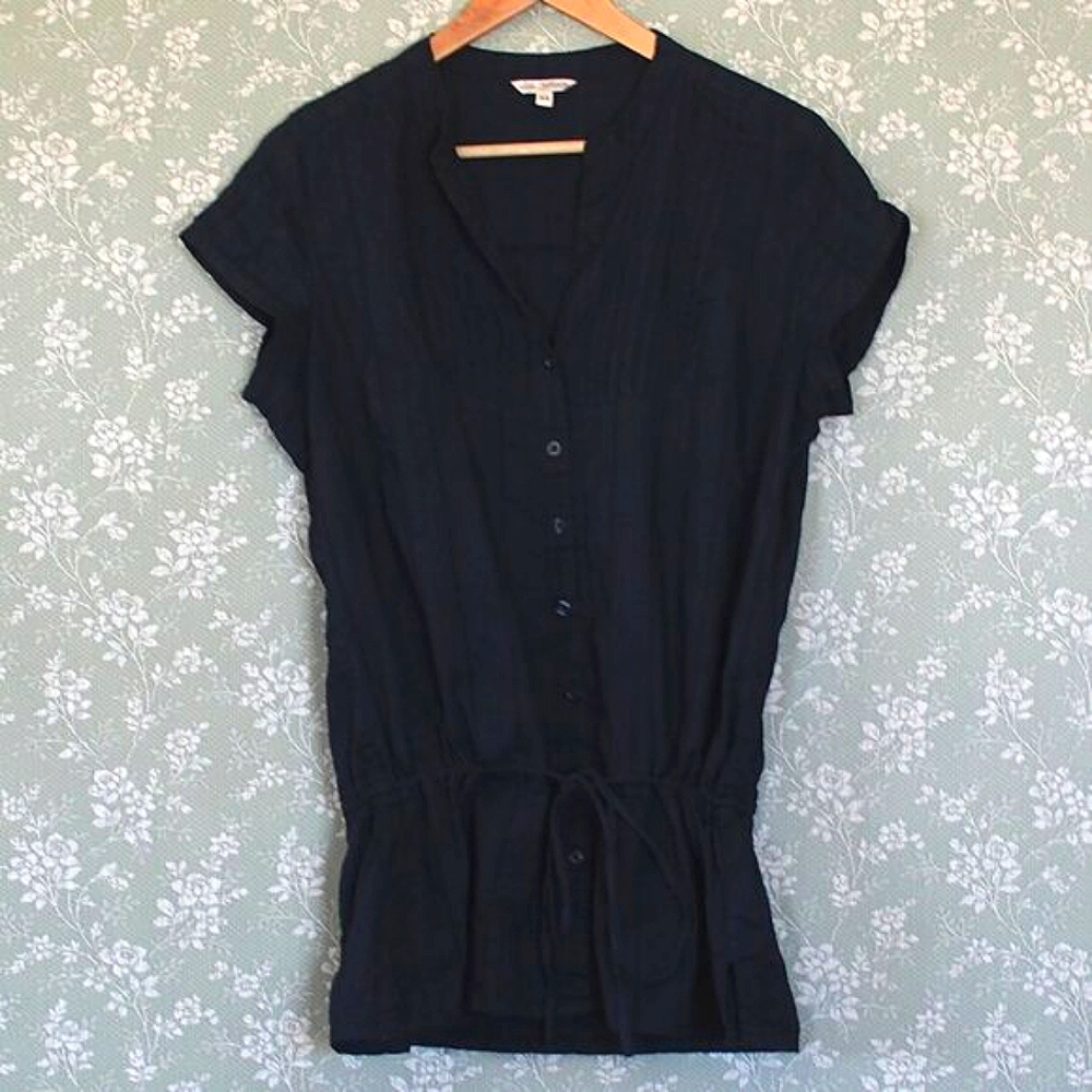 Lady Hathaway | 100% Cotton Black Pintuck Tunic Shirt